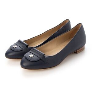 LONGCHAMP Le Pliage Cuir ballet flats size 38 Navy